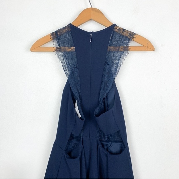 BCBGeneration Navy Blue Lace Skater Style Cocktail Dress Sz 4 - Picture 6 of 9